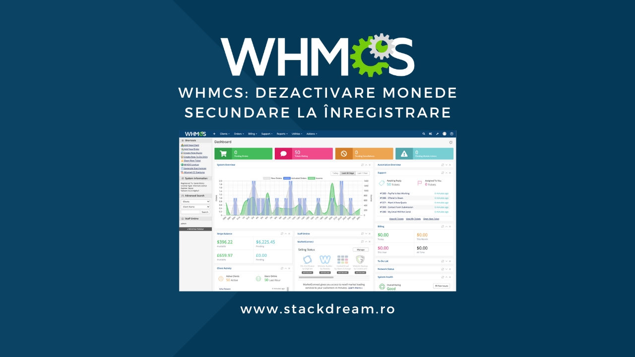 WHMCS: Dezactivare monede secundare la înregistrarea clienților (currency selector)